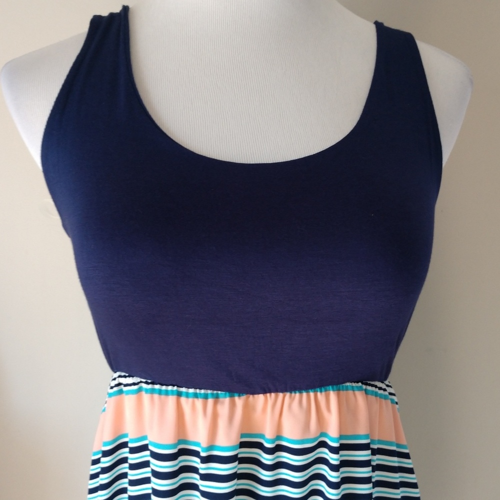 Navy & Striped Dress - Picture 3 of 8